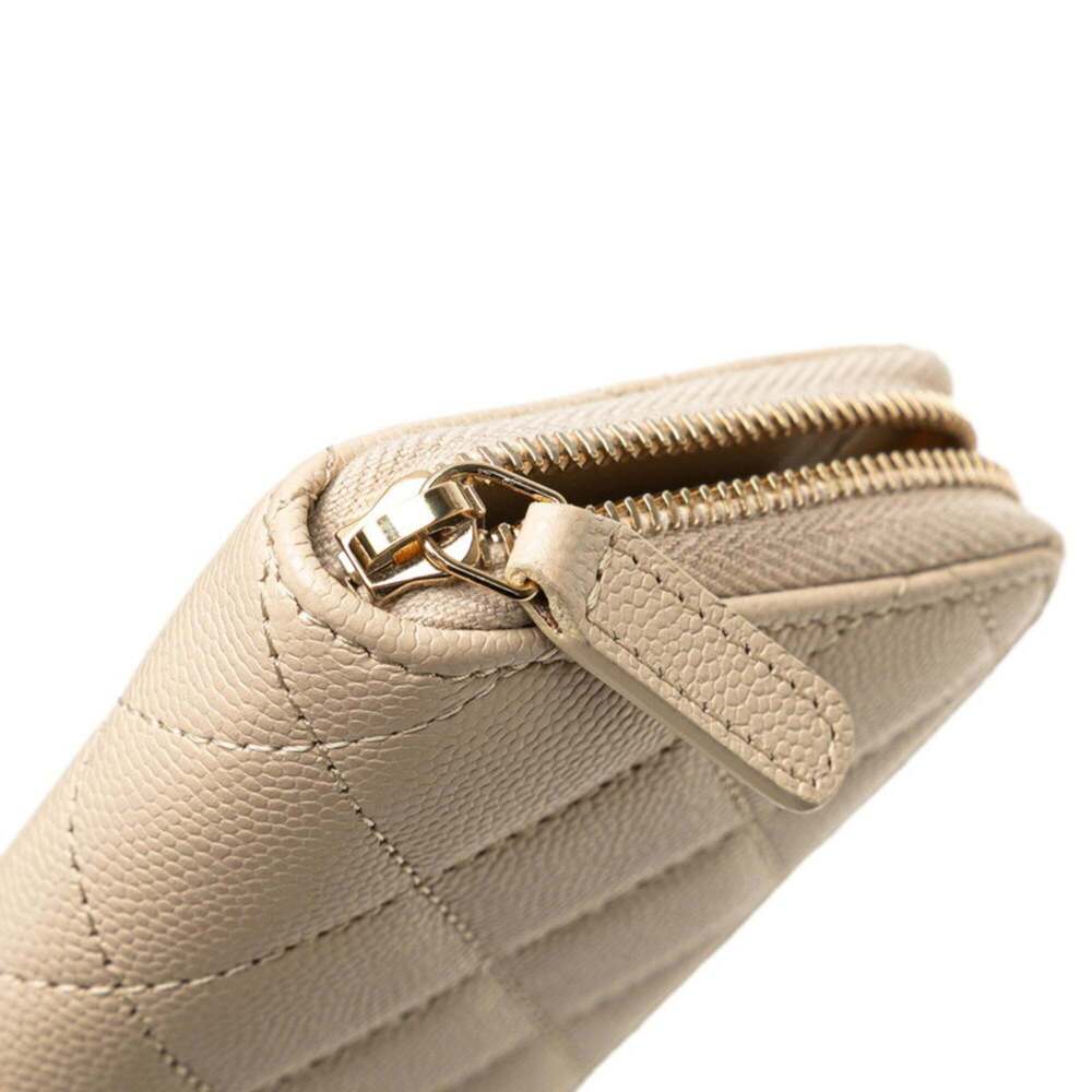 CHANEL Cream Caviar Leather Logo Wallet - Picture 6 of 10